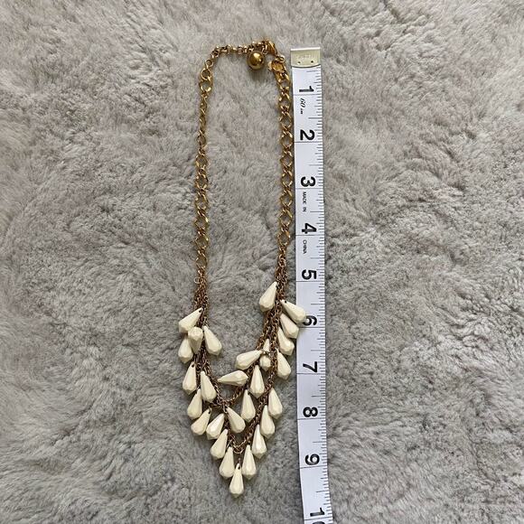 Kate Spade Cascade Ivory Teardrop Gold Tone Statement Necklace - Picture 3 of 4